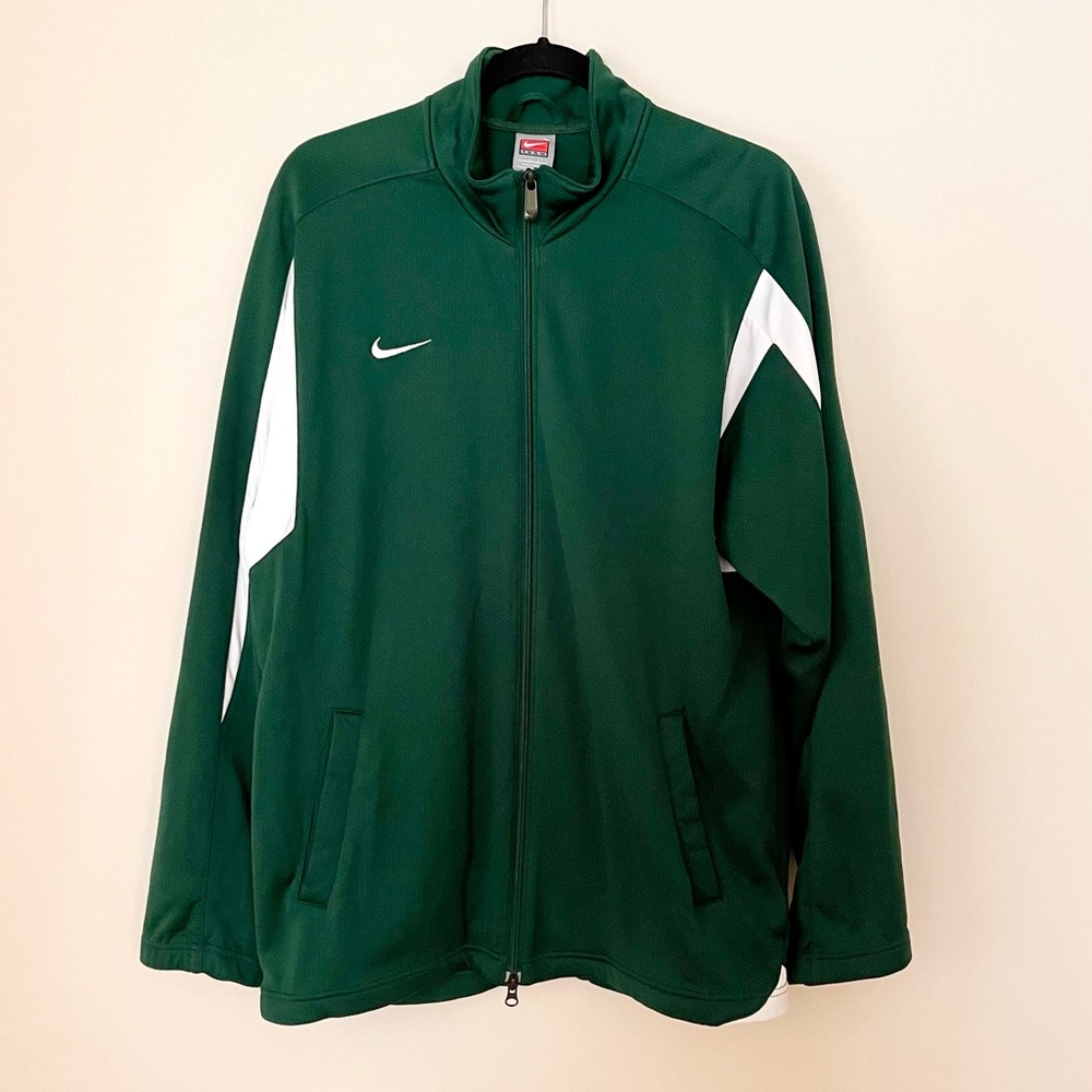 Vintage 90's Green Nike Zip Up Lightweight Sports Jacket Unisex Size L